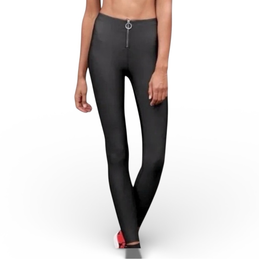 ALO Yoga Black High-Waist Zip-Front Leggings